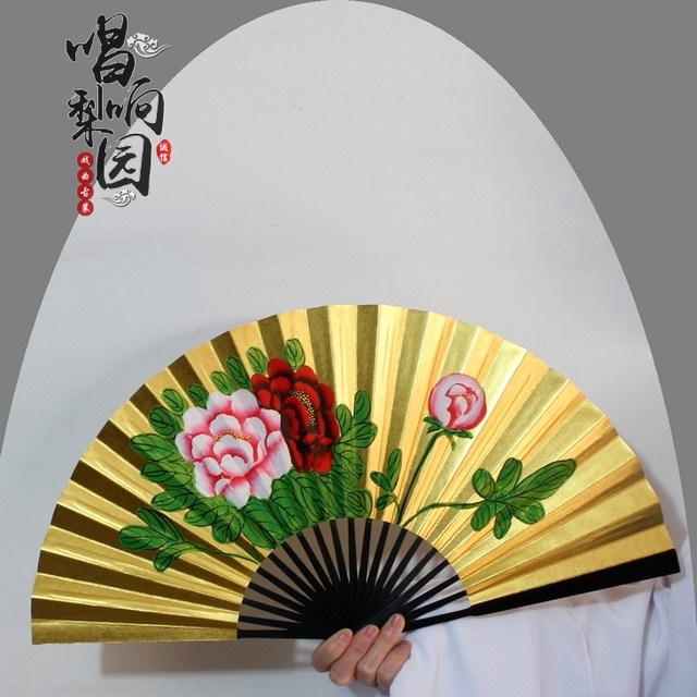 New Peking Opera, Yue Opera, Concubine Drunk Golden Fan, Drama Supplies, Xiaosheng Hua Dan Folding Fan 8 inches 27cm 1 foot