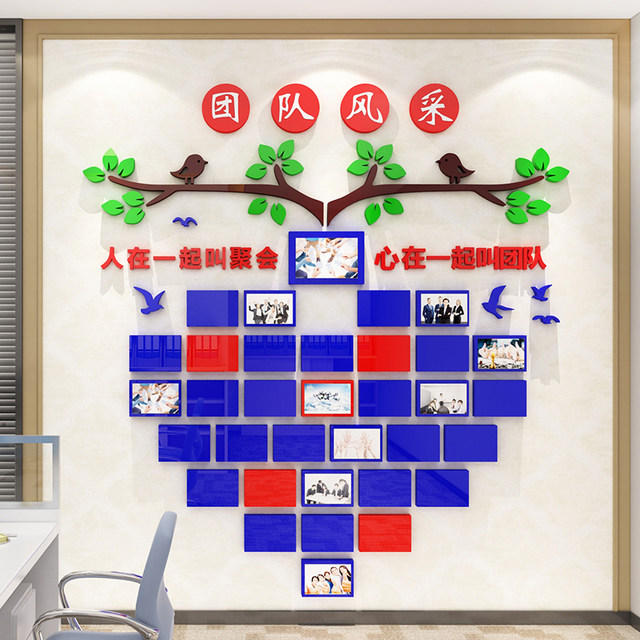 Employee world style honor team culture wall