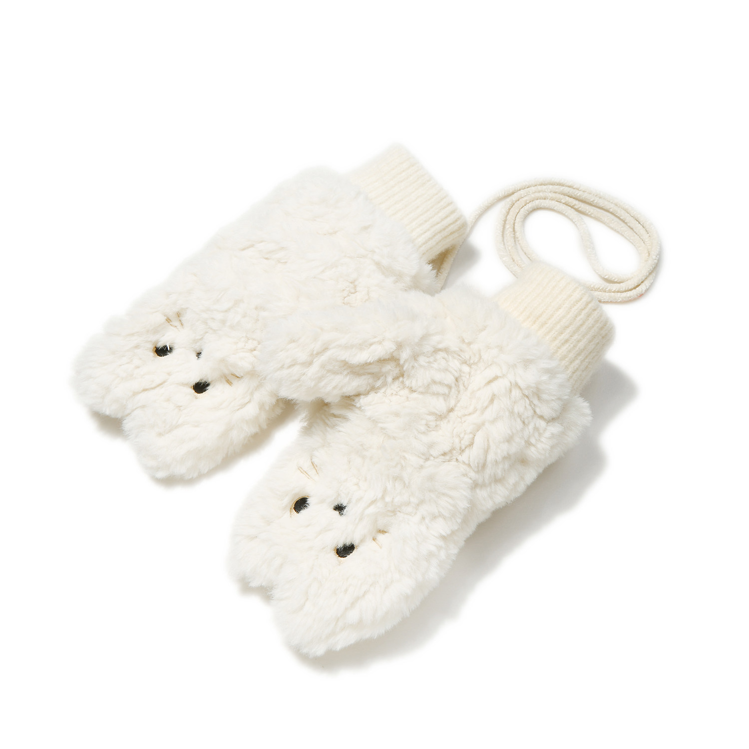 白鹿同款GUUKA猫咪翻盖半指手套男女 冬季保暖加厚毛绒茸挂脖手套,淘宝优惠券,粉丝福利购,淘宝优惠卷