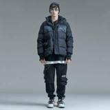 Короткий пуховик для школьников в стиле хип-хоп, светоотражающая бархатная куртка, утиный пух, оверсайз