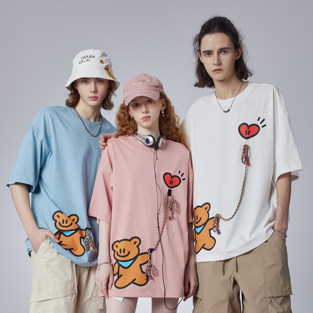 GUUKA bear hand-pulled balloon heavy T-shirt