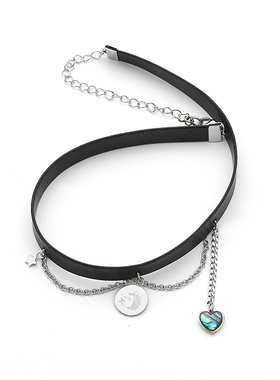 GUUKA爱心吊坠皮革项链