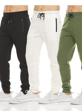 Men's sports pants slim fit sweatpants男运动长裤修身卫裤拉链