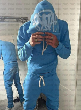 Loose printed men's hooded sweatshirt跨境宽松印男连帽卫衣