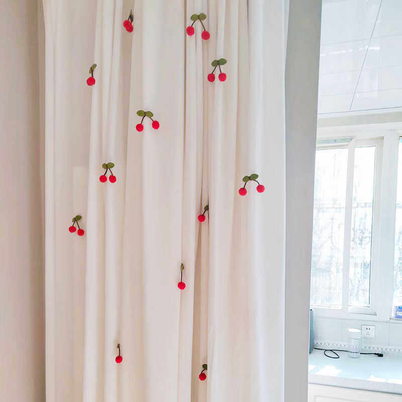 窗帘纱帘装饰配件小饰品可爱小樱桃毛球diy胸针帘门飘窗点缀挂饰,淘宝优惠券,粉丝福利购,淘宝优惠卷