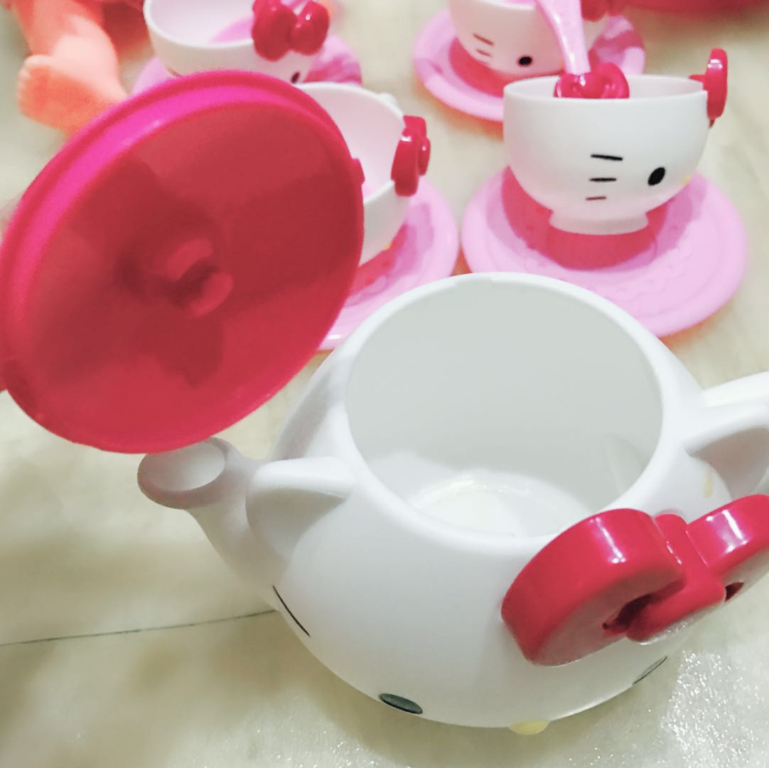 hello Kitty凯蒂猫宝宝茶壶茶具14件套装儿童过家家系列女孩玩具