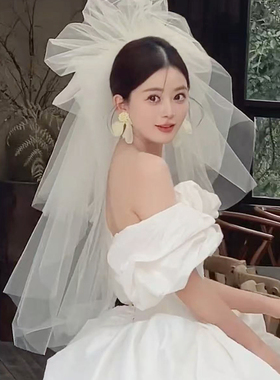 澜蒂纱新娘头纱结婚新款云朵头纱