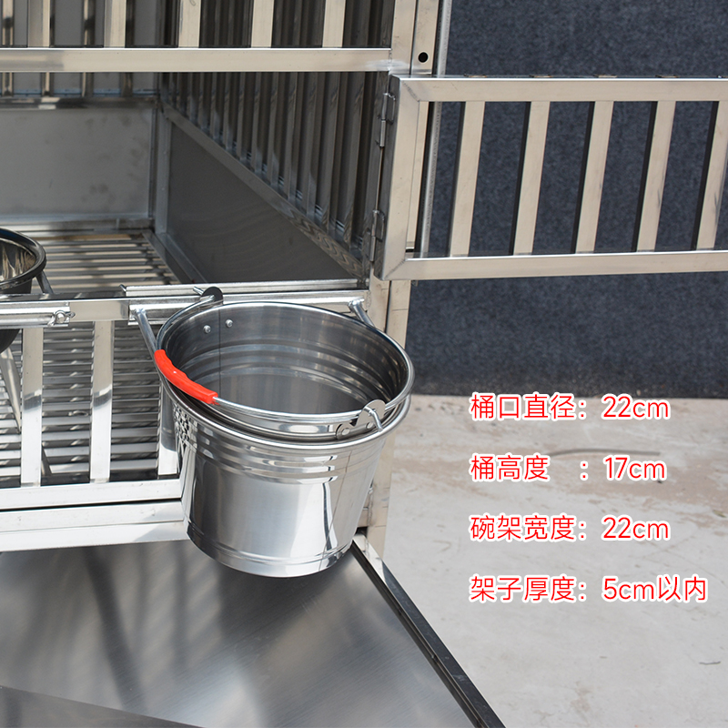 大牛不锈钢狗食盆狗碗防打翻大型犬大号悬挂水盆水桶加厚食碗食盆 - 图1