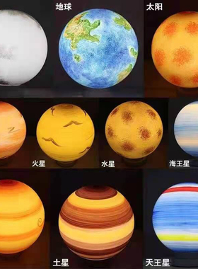 网红流浪星球灯八大行星太阳系模型发光月球星空落地酒吧装饰摆件