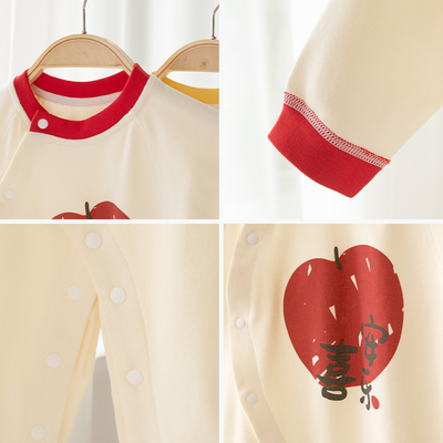 婴蓓依a类纯棉满月百天连体衣