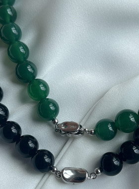 7A玛瑙项链纯银个性元宝扣高级感