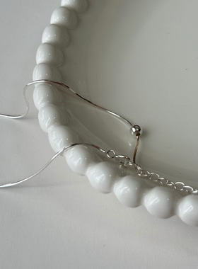 闪亮高级感极细简约圆珠蛇骨链s925纯银气质百搭锁骨颈链个性通勤