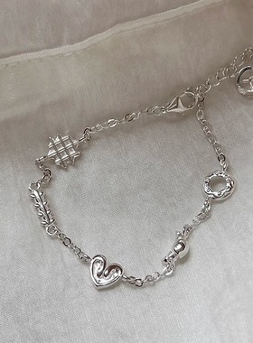 女款面包脑袋手链S925纯银设计感