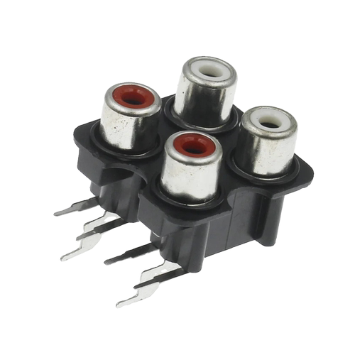 纯铜RCA莲花插座红白孔2/4/6孔位音频座AV座信号输入音响音箱插头 - 图3