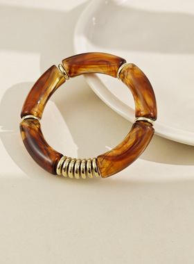 新中式复古水墨酒红色透亮手镯轻奢高级感文艺清冷风气质手饰女