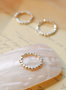 【碎银几两】925银珠戒指女小众设计银指环闺蜜礼物复古手饰批发