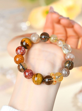 批发天然水晶多宝大颗粒圆珠时尚原创女款网络热销新爆款手串饰品
