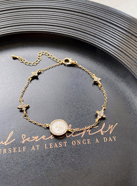 微镶锆石星芒手链女生小众设计感百搭气质手镯韩国网红手饰品批发