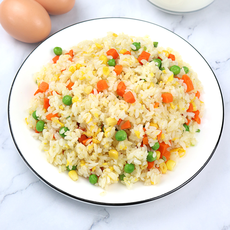 百斯特扬州炒饭1kg*12包整箱冷冻蛋炒饭半成品快餐外卖料理包商用 - 图0