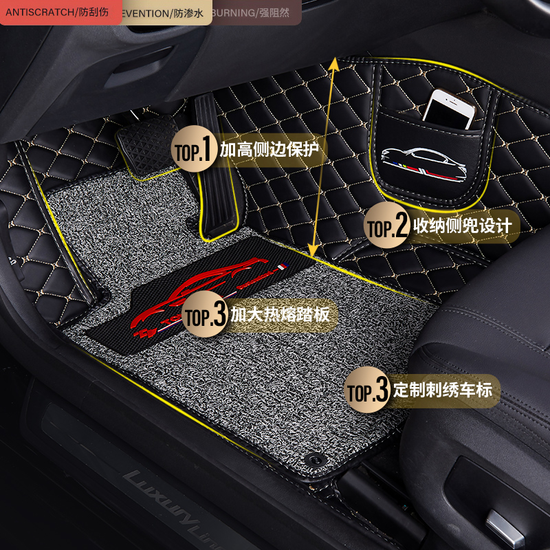 雷克萨斯ES/GS/CT/LX/NX/RX专用全包围丝圈脚踏垫主驾驶单片脚垫 - 图1
