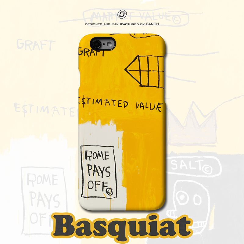 basquiat巴斯奎特适用iphone14华为P50小米12街头涂鸦艺术手机壳-图0