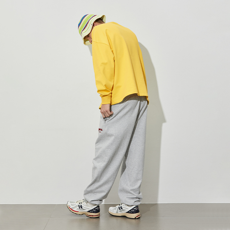 JOYRICH 秋冬男女同款美式街头重磅拉绒宽松阔腿针织束脚休闲卫裤