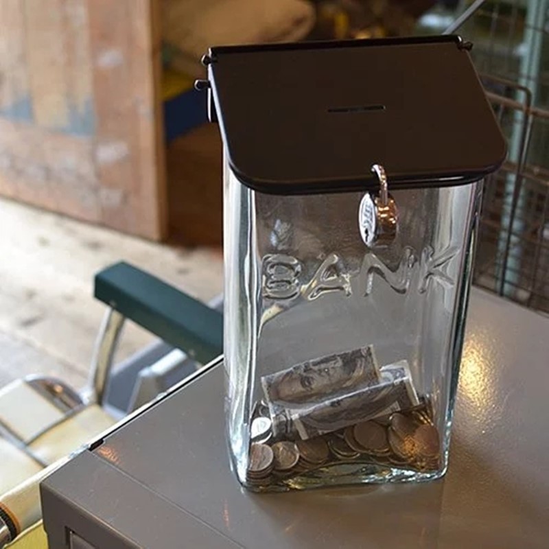 復古復刻家用帶鎖 INS 美式經典存錢罐 1940 玻璃儲蓄罐 Lowis 限量日本