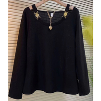 Fall New Pint Casual Fashion Jersey Undershirt Woman Korean version Large code Ocean Gas minus Lean Hanging Shoulder 100 Hitch Womens Shirt Tide