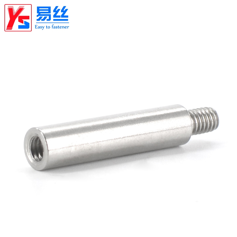 易丝304单头圆形螺母柱圆柱形单通铜柱接线柱隔离柱阴阳连接螺柱 - 图1