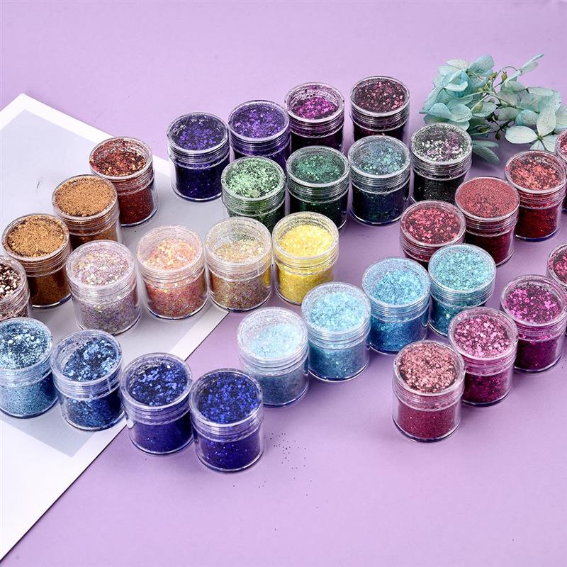 4 Bottles Resin Shinning Filling Flash Glitter Hexagon Glitt - 图1