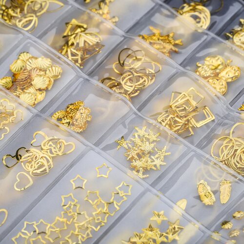 Mix Glit Metal Frame Gold Nail Art UV Epoxy Resin Molds-图1