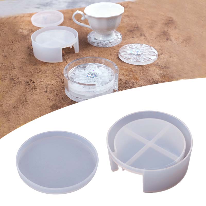 Coaster Resin Molds Round Container Silicone Mould Cups Mats-图1