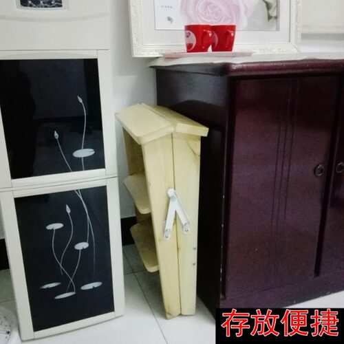 实木松木折叠梯凳简约登高凳折叠凳子厨房梯子凳两用折叠椅子家用 - 图2