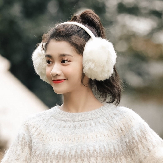 韩版日系可爱仿兔毛绒耳罩女冬季耳捂子ins保暖耳套耳暖软妹耳包