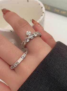 可拆分双层叠戴土星星球戒指