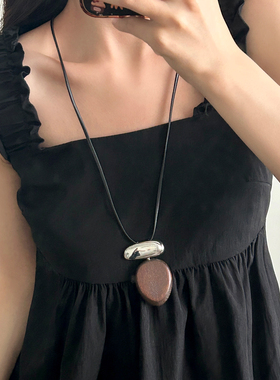 复古民族风新中式拼接项链长款