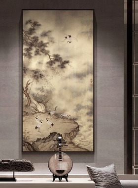 玄关新中式艺术家签约作品挂画