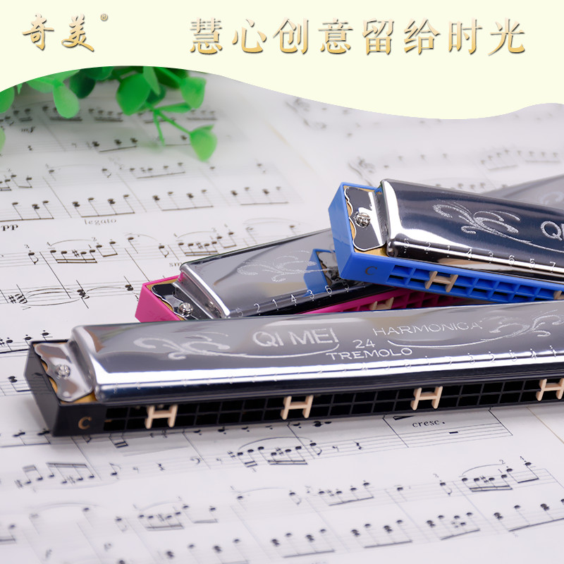 好相汇乐器专营店口琴24孔复音 口琴儿童初学者成人学生用自学 奇美c调吹演奏乐器2