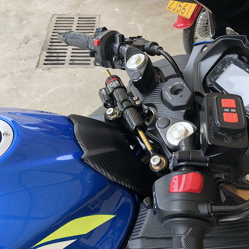 适用于铃木GSX250R改装钛尺支架摩托车车头防甩平衡杆方向阻尼器 - 图2