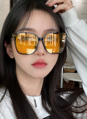墨镜夜视黄色大框显瘦太阳眼镜