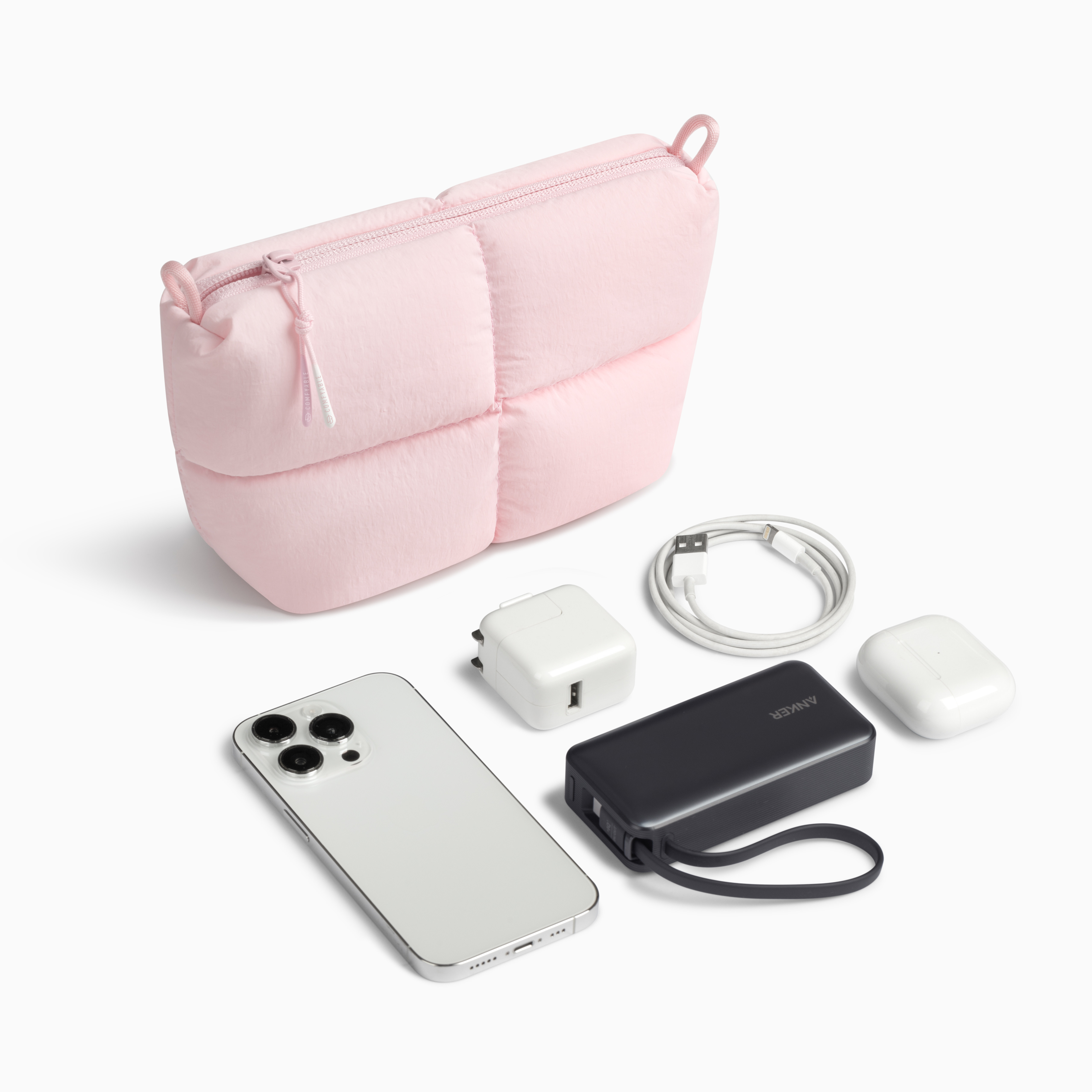 Comfyable数码配件收纳包 可收纳数据线鼠标充电器耳机 粉色,淘宝优惠券,粉丝福利购,淘宝优惠卷