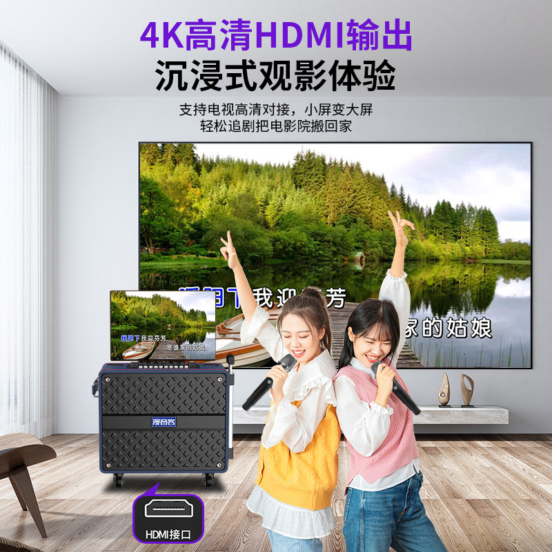 广场舞户外K歌音响带显示屏家用卡拉OK一体机唱歌跳舞声卡音箱,淘宝优惠券,粉丝福利购,淘宝优惠卷