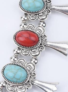 Red turquoise necklace crescent necklace jewelry