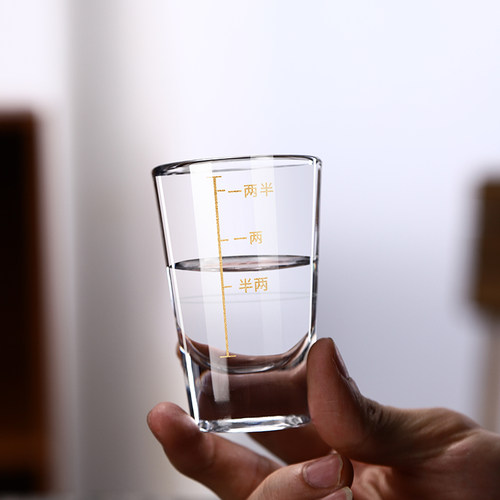 描金刻度二两白酒杯套装家用小号2两子弹烈酒杯玻璃创意酒具100ml - 图2