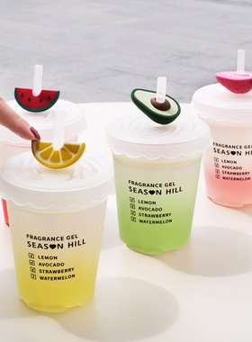 水果味家用香熏香膏无火香薰家居摆件卫生间空气清新剂香氛高颜值