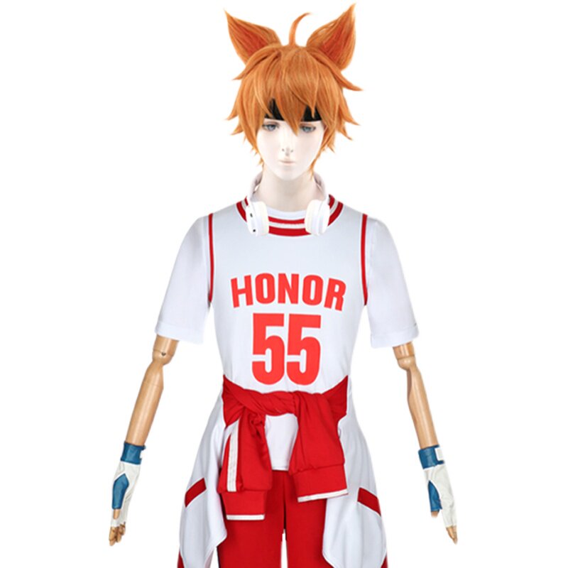 王者荣耀耳机沐宸家王者cos荣耀百里玄策热力回旋cos服假发耳机55开黑日常球衣