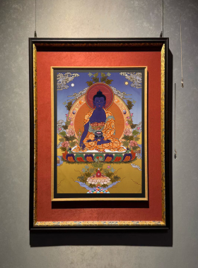 药师佛唐卡藏传佛像玄关装饰画