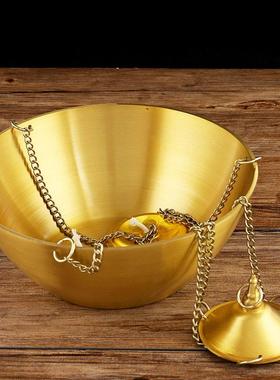 纯铜铜碗油灯天灯 铜碗吊灯寺庙长明灯挂油灯供佛添油灯酥油灯新