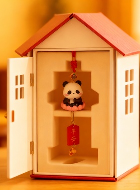 新中式熊猫树脂摆件乔迁送礼保平