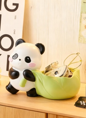 可爱熊猫造型树脂桌面装饰品